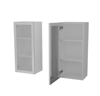 Кухня Берген АМВ 940 WHITE VELVET Шкаф со стеклом 400 - Мебель | Мебельный | Интернет магазин мебели | Екатеринбург